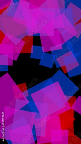 Multicolored translucent hexagons on dark background. Vertical image orientation. 3D illustration