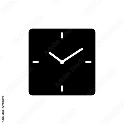 Clock icon isolated. Flat design. Vector Illustration