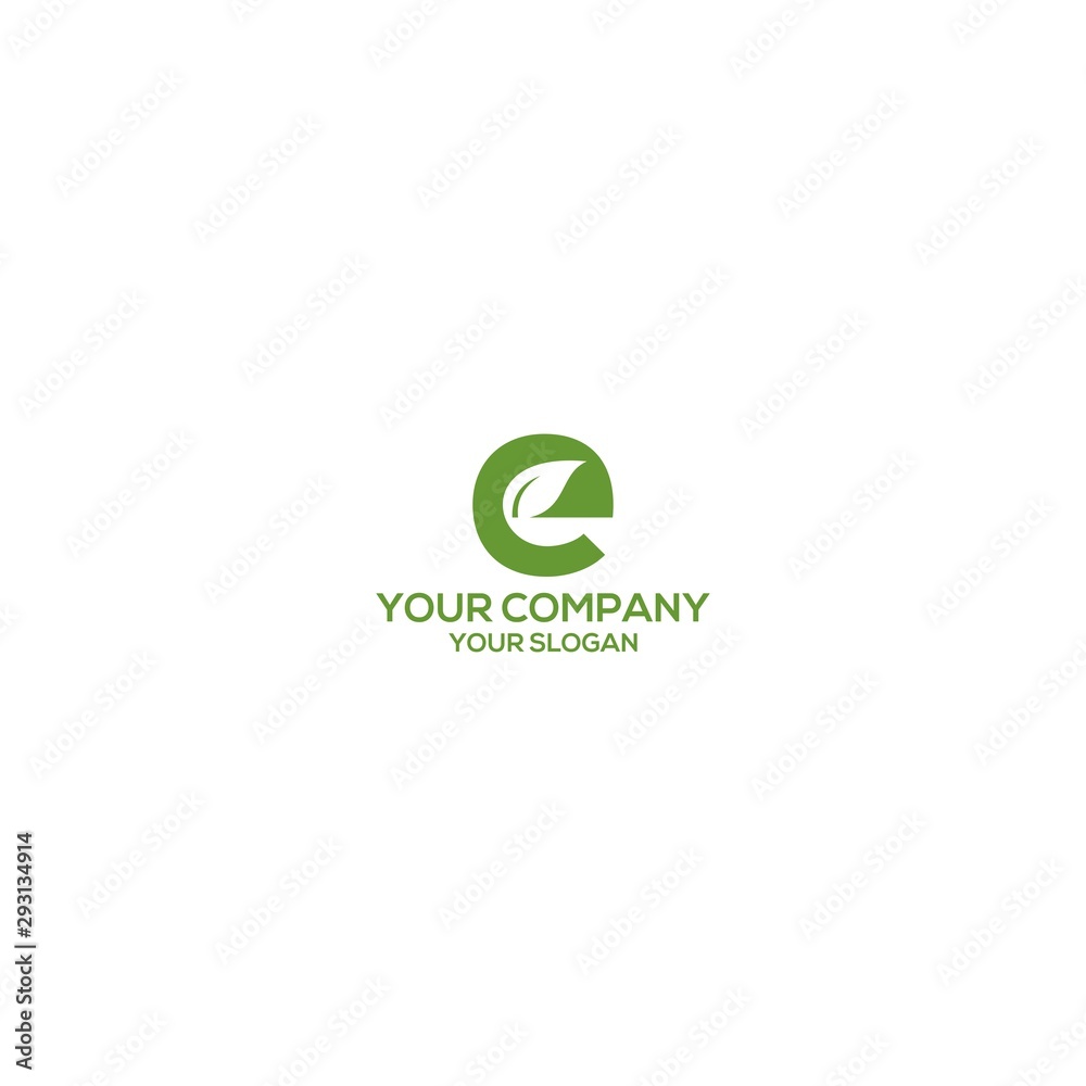E Leaf Logo Design Vector E Leaf Logo Design Vector