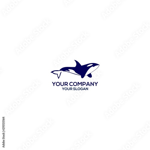 Blue Orca Logo Design Vector