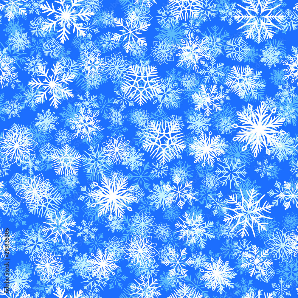 Winter Holiday Snowflakes Seamless Pattern