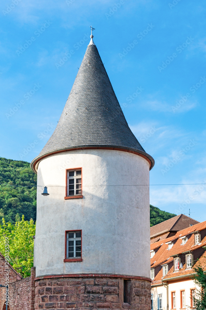 Tower called Eckturm at Marstall. Heidelberg, Germany