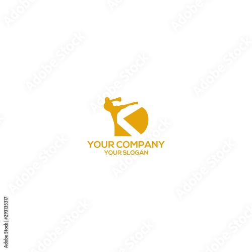 DK Kick Boxing Logo Design Vector