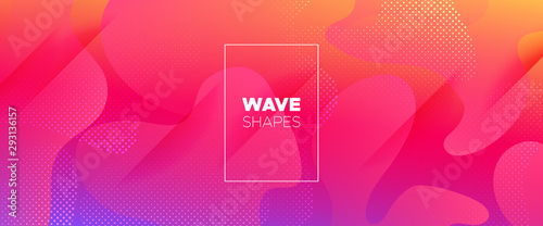 Colorful 3d Fluid Banner. Geometric Background. 