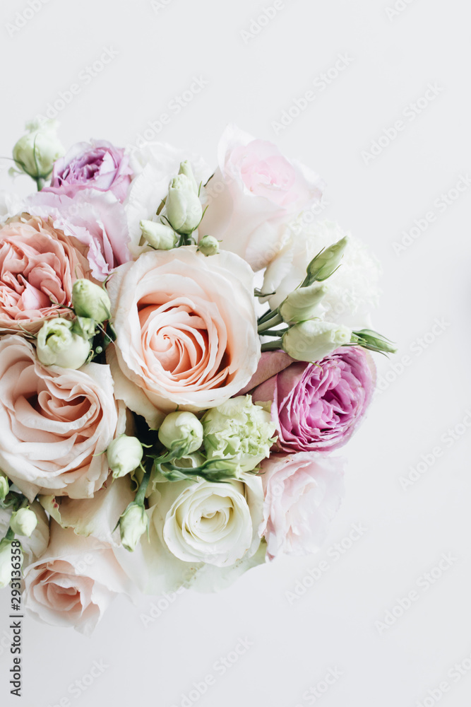 Beautiful spring bouquet with pink and white tender flowers Beautiful spring bouquet with pink and white tender flowers