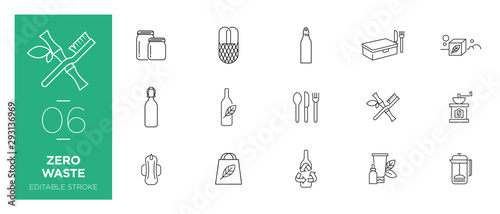 Set of Zero waste line icons - Modern icons	