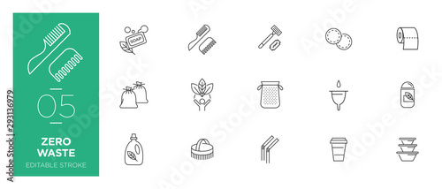 Set of Zero waste line icons - Modern icons	