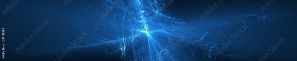 blue glow wave. lighting effect abstract background - obrazy, fototapety, plakaty 