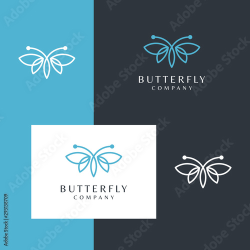 Beautiful butterfly with a simple line design style