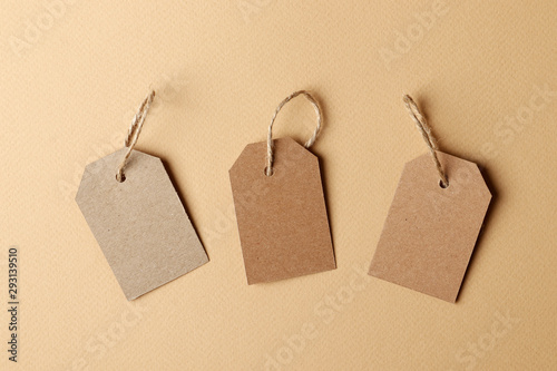 Cardboard tags with space for text on Old Paper Texture background