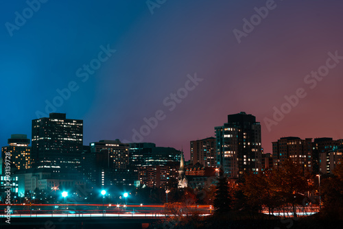 Red and Blue Ottawa City Skyline