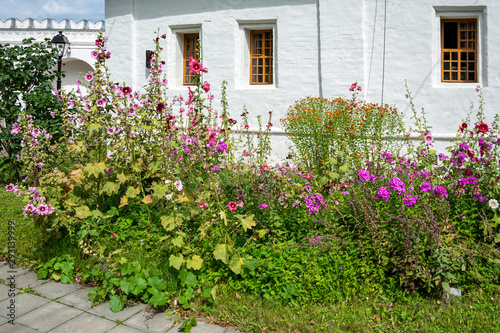 Flower garden near the Singing chamber in the Novodevichy virgin-Smolensk monastery