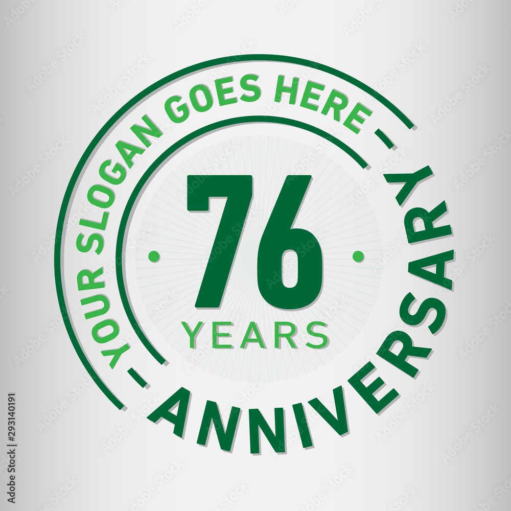 76 years anniversary logo template. Seventy-six years celebrating logotype. Vector and illustration. 76 years anniversary logo template. Seventy-six years celebrating logotype. Vector and illustration.