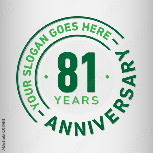 81 years anniversary logo template. Eighty-one years celebrating logotype. Vector and illustration.