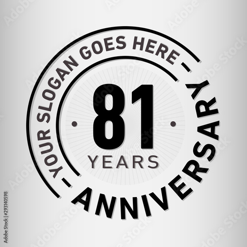 81 years anniversary logo template. Eighty-one years celebrating logotype. Vector and illustration.