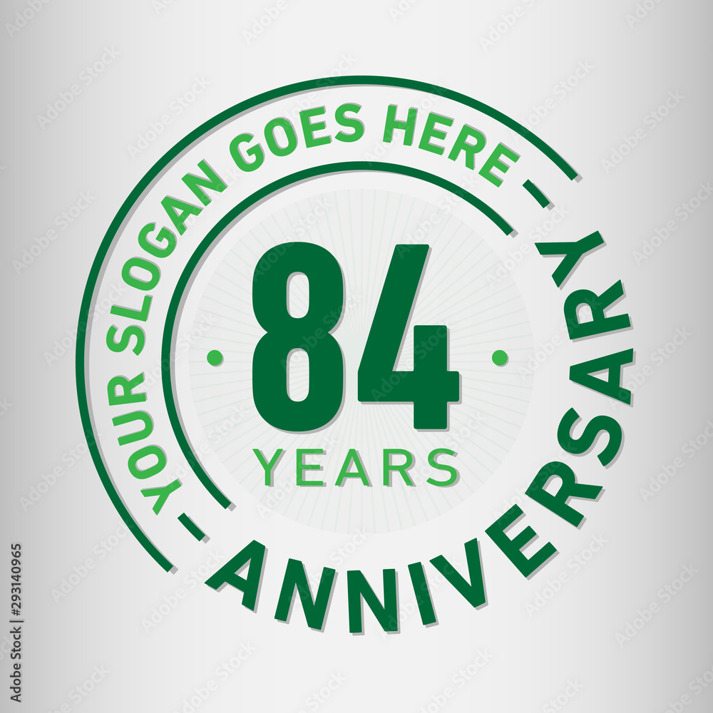 84 years anniversary logo template. Eighty-four years celebrating logotype. Vector and illustration. 84 years anniversary logo template. Eighty-four years celebrating logotype. Vector and illustration.
