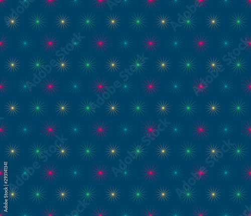 Abstract seamless stars pattern. Background design for prints, textile, fabric, package, cover, greeting cards.