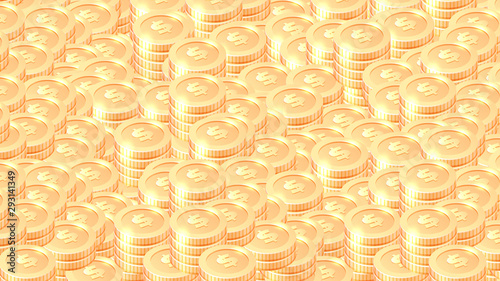 Piles of gold coins background
