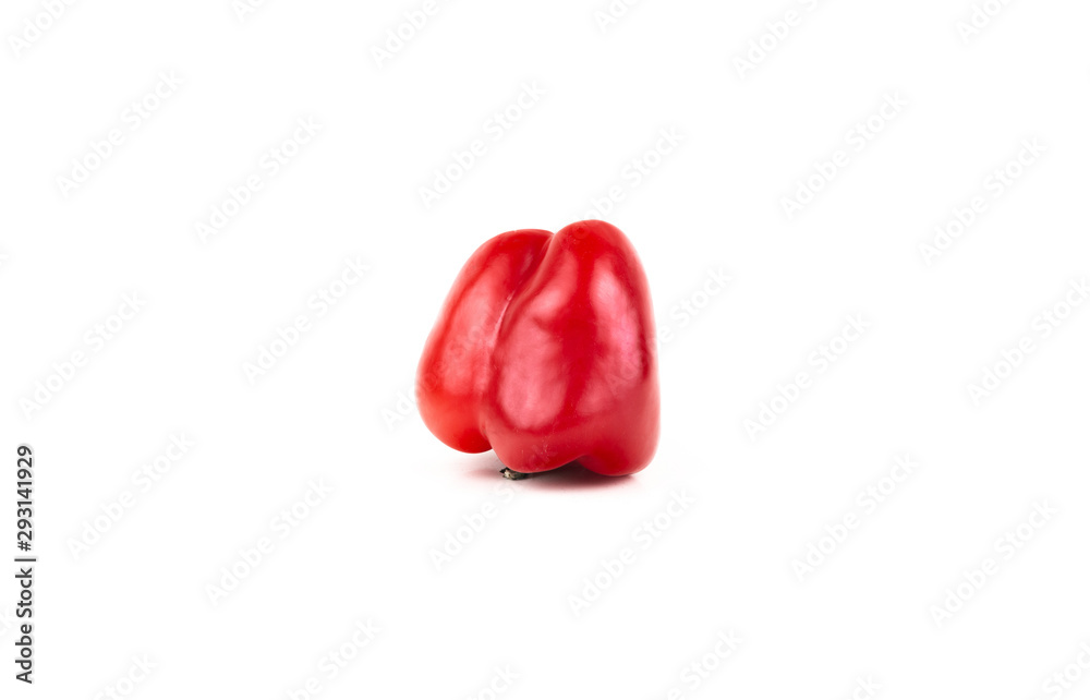 One red sweet bell pepper isolated on white background. One red sweet bell pepper isolated on white background.