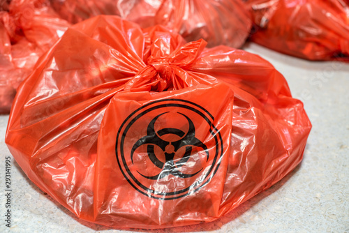 Fotografie Infected rubbish bags in the hospital for destruction