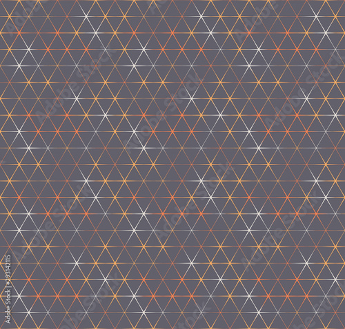 Seamless abstract hexagons and triangles textile pattern. Multicolor modern stylish background cover geometric shapes.