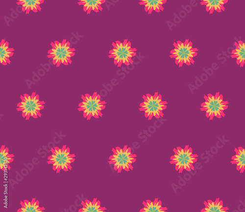 Vector abstract seamless pattern with flowers of different colors. Textile background for package, cover, greeting cards.