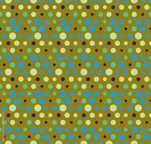 Seamless abstract bubble textile pattern. Multicolor modern stylish background polka dot cover.