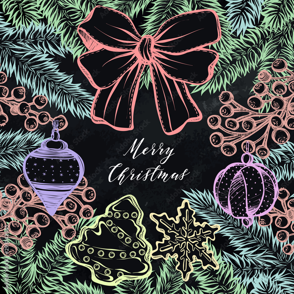 Colorful Christmas Chalkboard Art