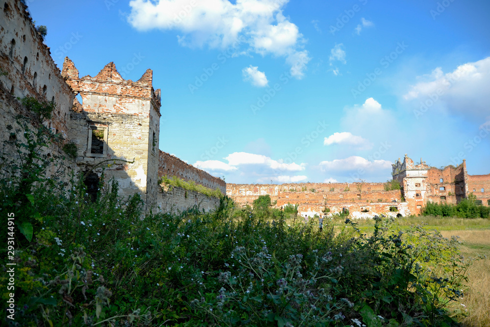 Castle in old village ukraine Castle in old village ukraine