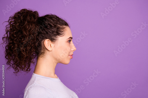 Картината върху платно Close-up profile side view portrait of her she nice attractive calm peaceful wav