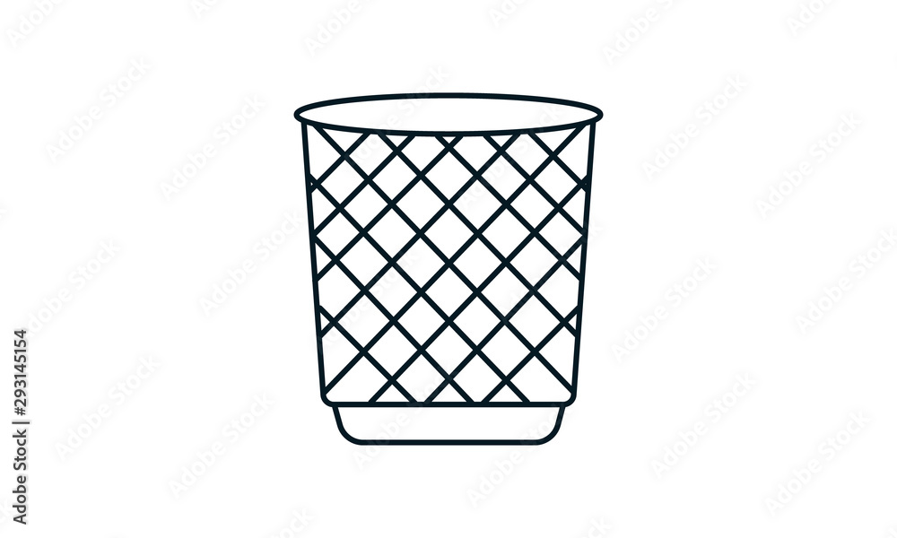 Wastebasket icon for discarding or deleting files