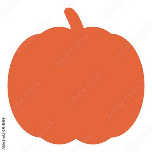 Orange pumpkin silhouette. Pumpkin icon. Vector illustration