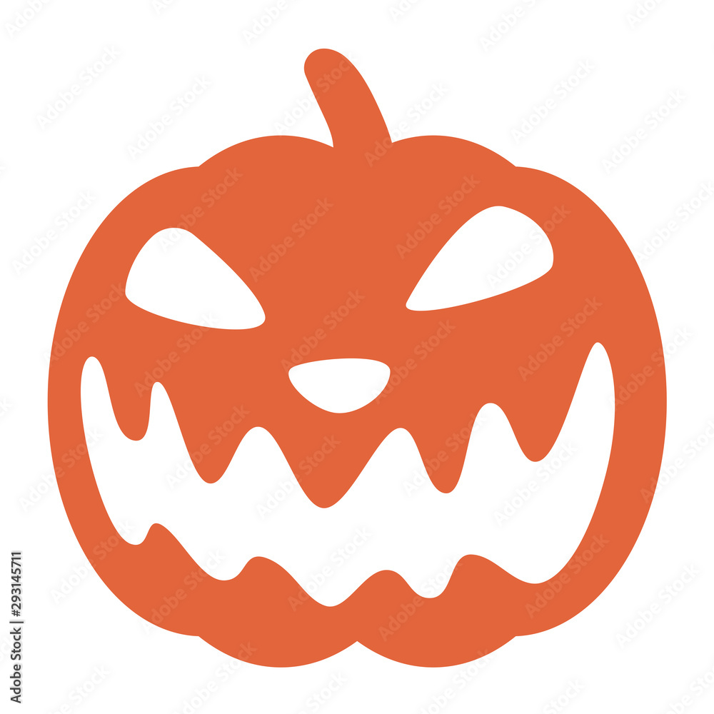 Halloween pumpkin with face in minimal style. Autumn holidays. Vector illustration Halloween pumpkin with face in minimal style. Autumn holidays. Vector illustration