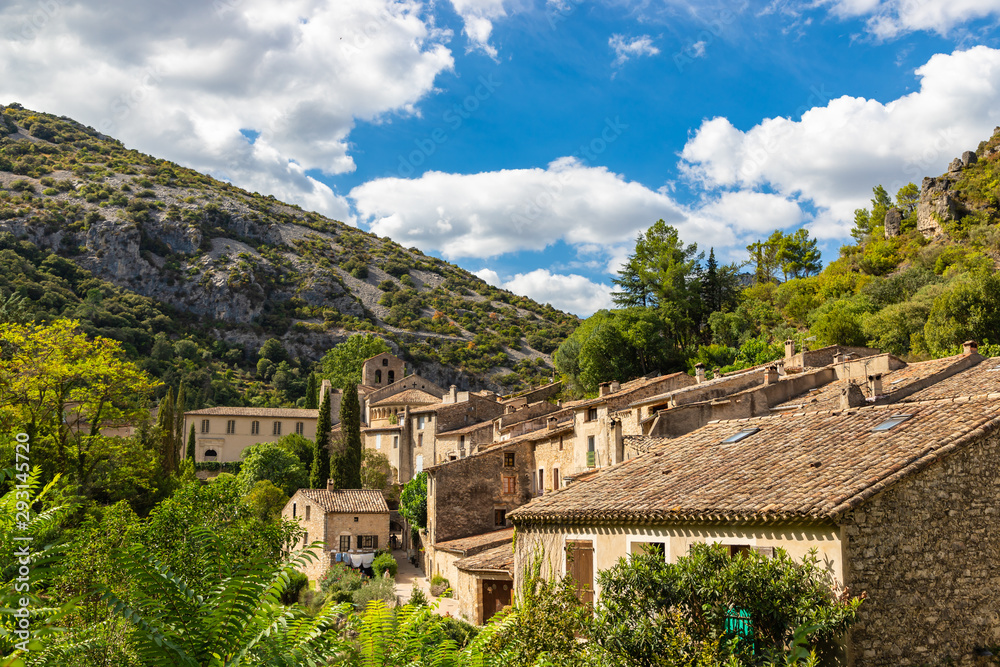 The amazing village of Saint Guilhem le Desert in the Herault Valley, one of the most beautiful villages in France