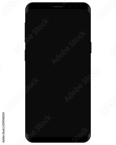 Realistic phone on white background. Vector graphic.