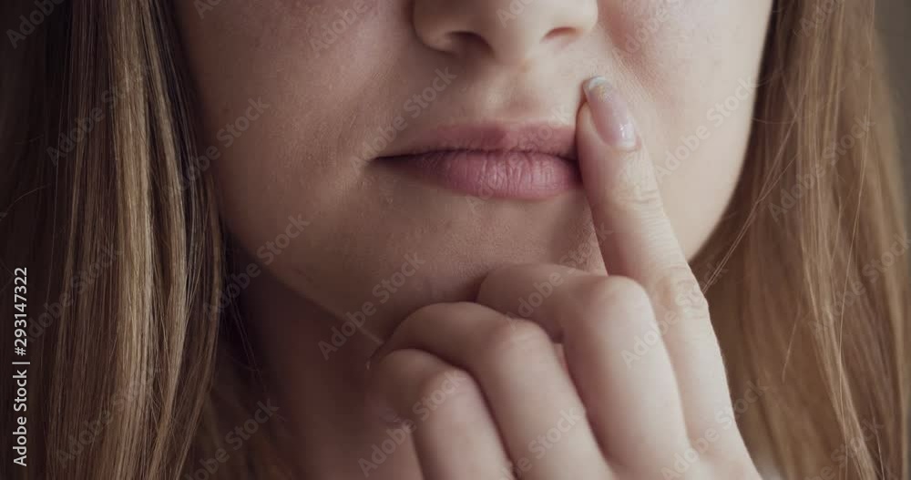 Close-up woman mouth smiling with beautiful soft lips. Close-up woman mouth smiling with beautiful soft lips.