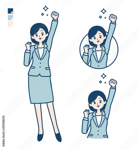 simple suit business woman_guts pose