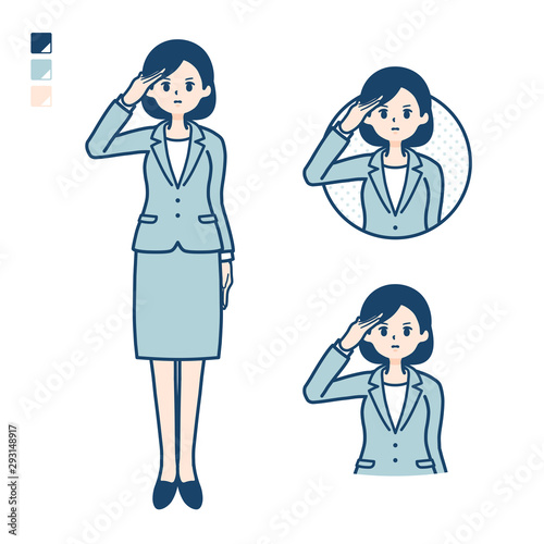 simple suit business woman_salute