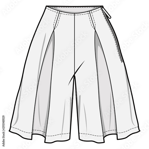 Pants fashion flat sketch template