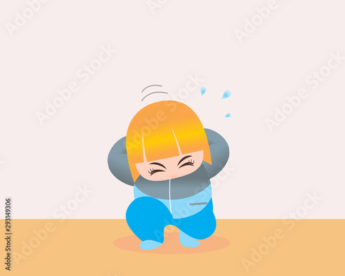 Vector illustration fat woman excercising. Concept of Strong healthy fat woman. cartoon