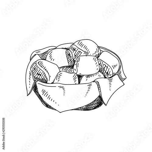 Dinner rolls hand drawn vector illustration