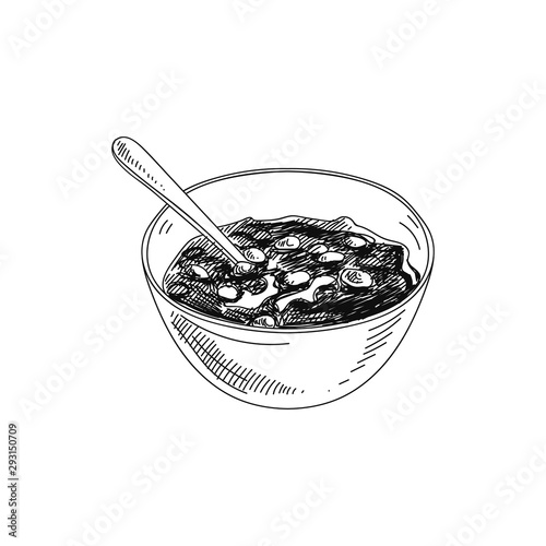 Cranberry sauce hand drawn vector illustration