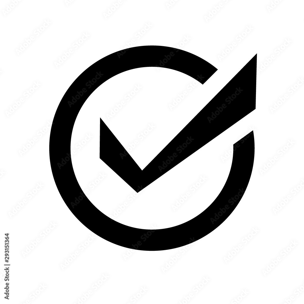 Check mark in round icon isolated on white background. Check list button sign. Vector Illustration Check mark in round icon isolated on white background. Check list button sign. Vector Illustration