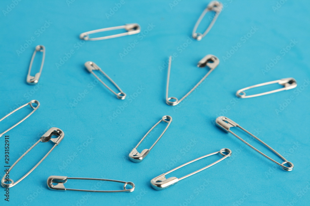 sewing pin on colorful background sewing pin on colorful background