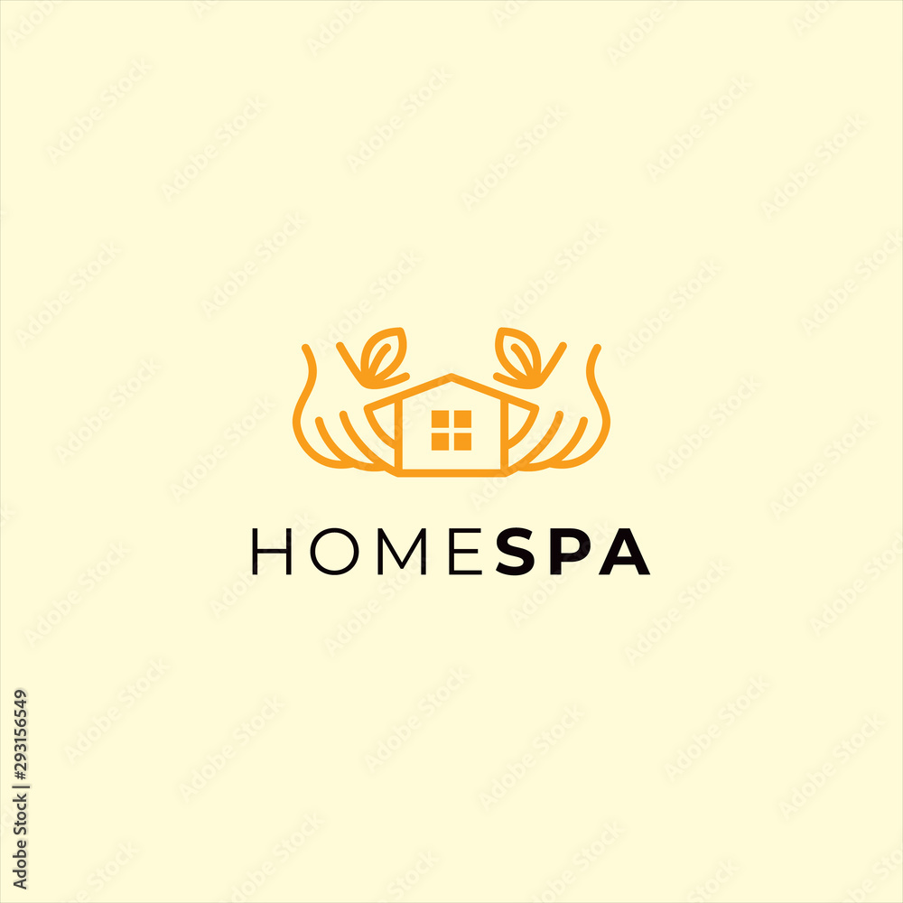 home spa with the concept of one line logo design home spa with the concept of one line logo design
