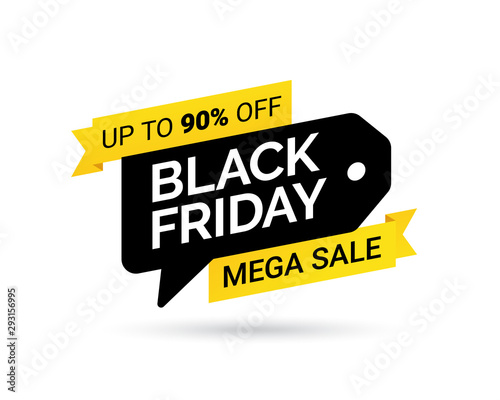 Sale tag. Mega Sale. Black Friday. Design element for sale banners, posters, cards. Special offer on Black Friday. Vector illustration eps 10