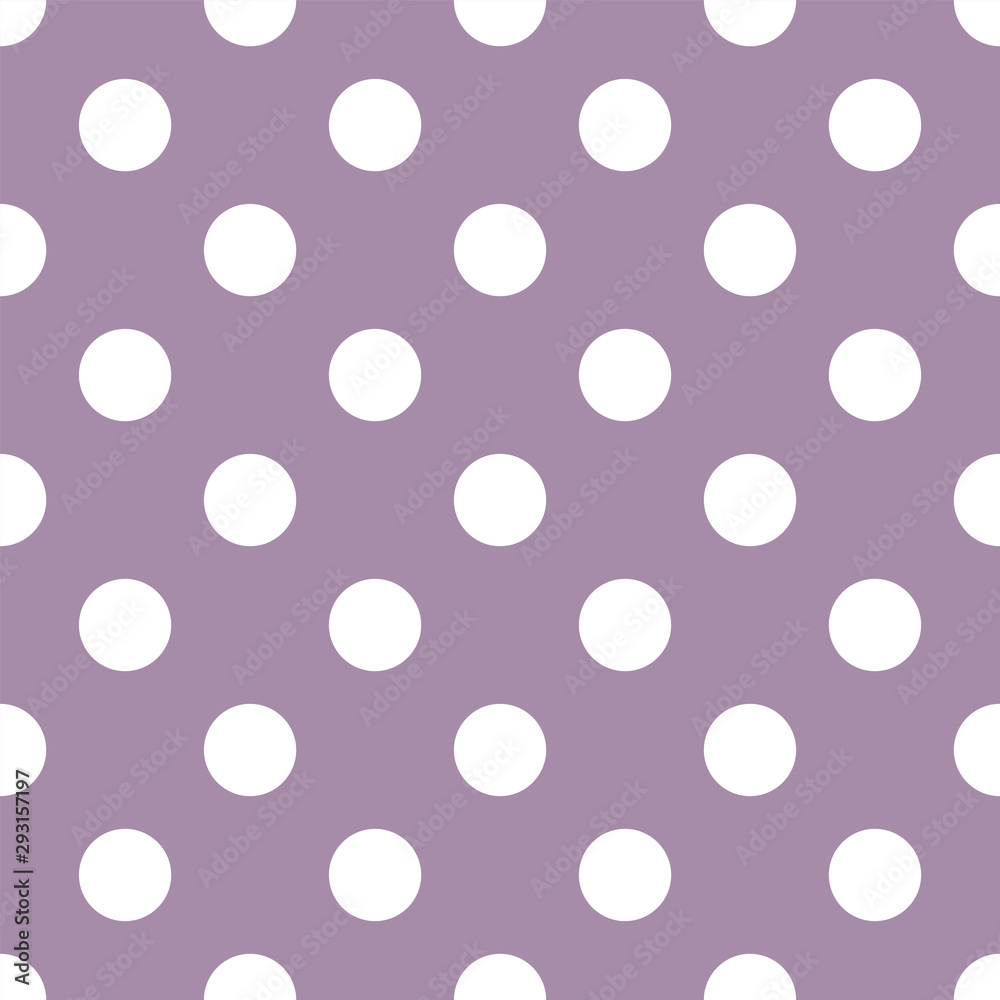 Seamless vector pattern with classic white peas on a lilac background. Cotton Fabric for Sewing, Patchwork, Print Design Tissue textile Cloth Fabrics