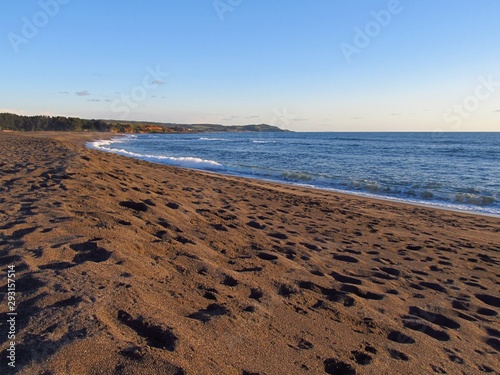 Beautiful big beach in Cobquecura, Chili photo