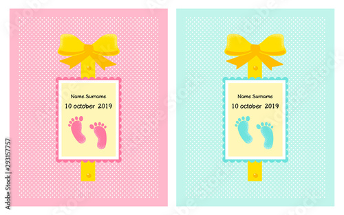 Set of Vector poster for twins