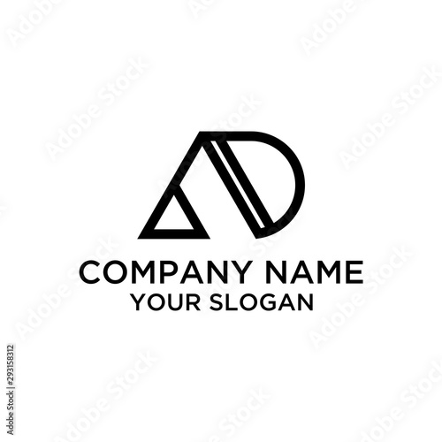 Free Download AD Letter Logo Design with Creative Modern Trendy Typography and Black Colors. - GFXLoad